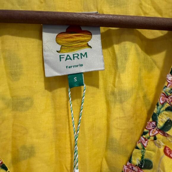 NEW NWT Farm Rio Delicate Flower Stripes Long Sleeve Tiered Maxi Dress Size S - Picture 9 of 12